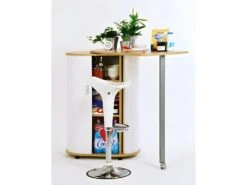 Meuble Mange-Debout Hêtre Blanc -Deco.fr Soldes Boutique meuble de cuisine 10038221