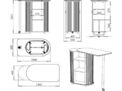 Meuble Mange-Debout Hêtre Blanc -Deco.fr Soldes Boutique meuble de cuisine 10038223
