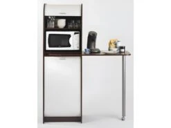 Table De Cuisine Et Meuble Rangement 5 Niches - Coloris: Wengé + Blanc 4 Table De Cuisine Et Meuble Rangement 5 Niches - Coloris: Wengé + Blanc -Deco.fr Soldes Boutique meuble de cuisine 10038569