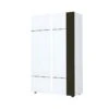 Vaisselier 2 Portes Gris/Blanc Brillant - WATOM -Deco.fr Soldes Boutique meuble de cuisine 17634511