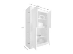 Vaisselier 4 Portes Blanc Laqué Brillant - MATERA 11 Vaisselier 4 Portes Blanc Laqué Brillant - MATERA -Deco.fr Soldes Boutique meuble de cuisine 17634689