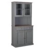 MELINA - Buffet Vaisselier 4 Portes 2 Tiroirs Coloris Gris -Deco.fr Soldes Boutique meuble de cuisine 22165079