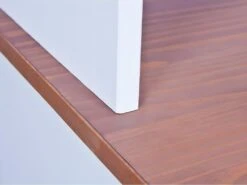 SOCOA - Buffet Vaisselier 5 Portes 6 Tiroirs Bois Massif Vernis Sepia Et Blanc -Deco.fr Soldes Boutique meuble de cuisine 9183501