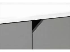 Vaisselier Design AOMORI 2 Tiroirs, 4 Portes, Coloris Blanc Et Gris Mat -Deco.fr Soldes Boutique meuble de cuisine 9543809