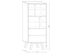 Vaisselier Design AOMORI 2 Tiroirs, 4 Portes, Coloris Blanc Et Gris Mat -Deco.fr Soldes Boutique meuble de cuisine 9543811