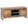 PALISSA - Meuble TV 2 Portes Bois Et Acier Patiné -Deco.fr Soldes Boutique meuble tv 10000079