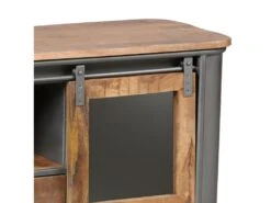 PALISSO - Meuble TV 2 Portes Bois Et Acier Patiné -Deco.fr Soldes Boutique meuble tv 10000645