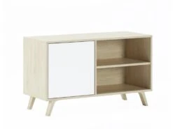 Meuble TV 100 Avec Porte A Gauche, WIND, Puccini, Porte Blanche, 95x40x57cm