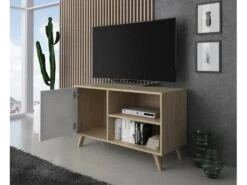 Meuble TV 100 Avec Porte A Gauche, WIND, Puccini, Porte Blanche, 95x40x57cm 7 Meuble TV 100 Avec Porte A Gauche, WIND, Puccini, Porte Blanche, 95x40x57cm -Deco.fr Soldes Boutique meuble tv 10001187