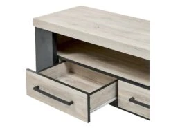 HERACLES - Meuble TV 1 Niche 2 Tiroirs Imitation Bois -Deco.fr Soldes Boutique meuble tv 10001685
