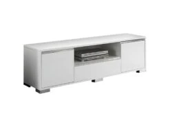 BERGEN - Meuble TV 2 Portes 1 Tiroir Coloris Blanc