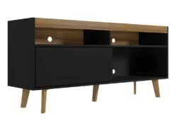 Meuble TV 55 Pouces Maxi Noir Et Chêne NOAH 8 Meuble TV 55 Pouces Maxi Noir Et Chêne NOAH -Deco.fr Soldes Boutique meuble tv 10002855