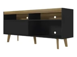 Meuble TV 55 Pouces Maxi Noir Et Chêne NOAH 9 Meuble TV 55 Pouces Maxi Noir Et Chêne NOAH -Deco.fr Soldes Boutique meuble tv 10002857