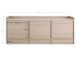 Meuble TV Moscú Avec 3 Portes, Couleur Chêne, 139 Cm -Deco.fr Soldes Boutique meuble tv 10003469