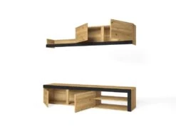 Salon IDEM "Naturale" - Ensemble De Meubles - Meuble Bas TV - ChĂŞne/Noir - 200x180x40cm