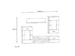 Ensemble Meuble TV Paroi Murale Décor Bois Clair Et Noir - SONNY -Deco.fr Soldes Boutique meuble tv 10567891