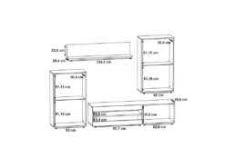 Ensemble Meuble TV Paroi Murale Décor Bois Clair Et Noir - SONNY -Deco.fr Soldes Boutique meuble tv 10567893