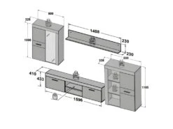 Ensemble Meuble TV Paroi Murale Finition Bois Et Béton Foncé - JULIAN -Deco.fr Soldes Boutique meuble tv 10567943