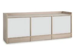 Meuble TV Moscú Avec 3 Portes, Couleur Chêne/Blanc, 139 Cm