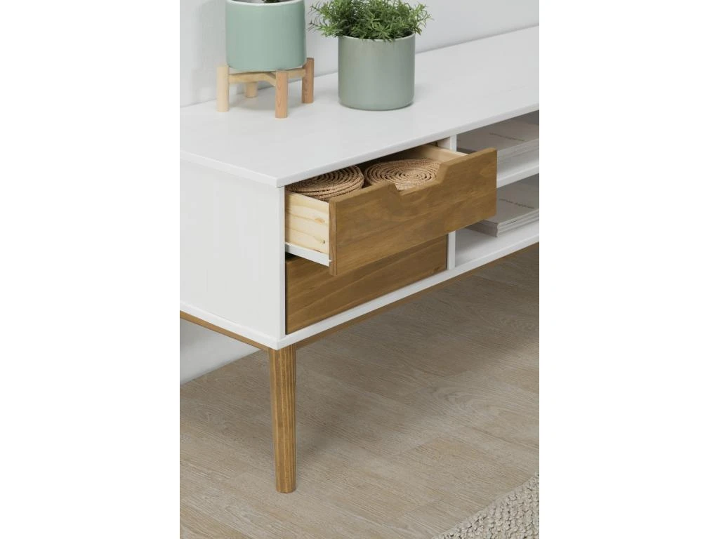 Meuble TV Java 1 Porte Et 2 Tiroir Colour Blanc, 140 Cm 5 Meuble TV Java 1 Porte Et 2 Tiroir Colour Blanc, 140 Cm – Image 5