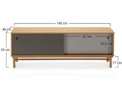 Meuble TV Magnus 2 Portes Coulissantes Couleur Gris, Bois Massif, 140 Cm (Largeur) 7 Meuble TV Magnus 2 Portes Coulissantes Couleur Gris, Bois Massif, 140 Cm (Largeur) -Deco.fr Soldes Boutique meuble tv 10761591