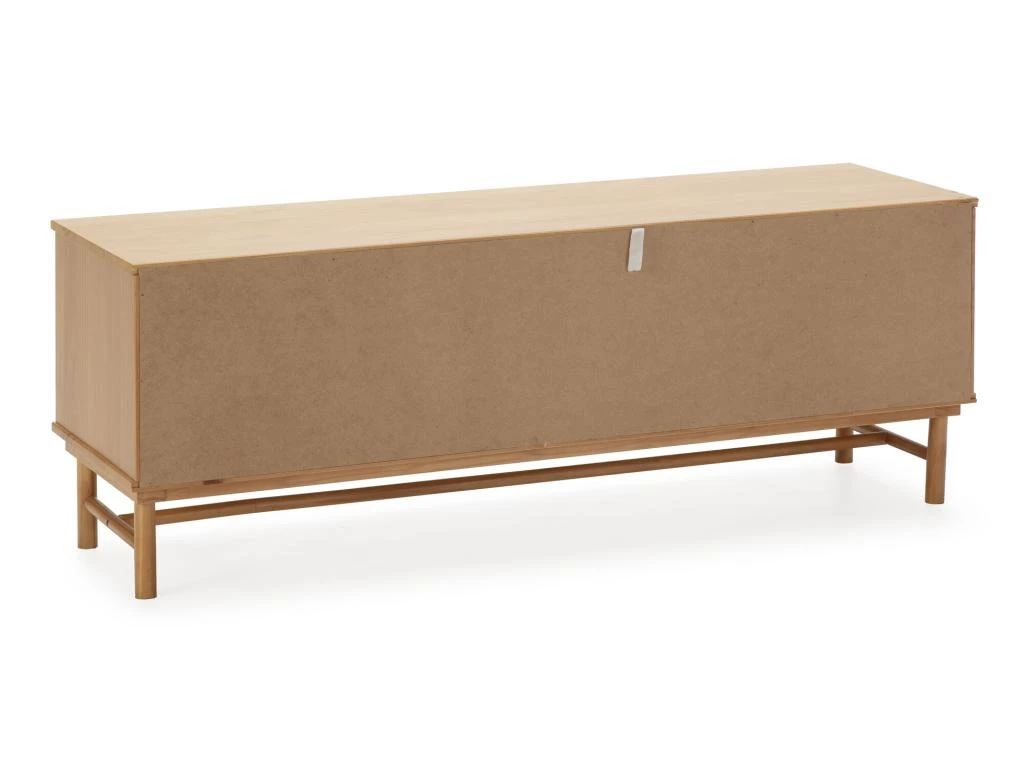 Meuble TV Magnus 2 Portes Coulissantes Couleur Gris, Bois Massif, 140 Cm (Largeur) 4 Meuble TV Magnus 2 Portes Coulissantes Couleur Gris, Bois Massif, 140 Cm (Largeur) – Image 4