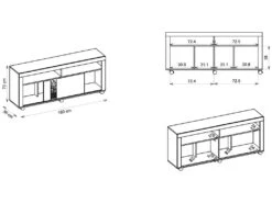 Meuble TV 65 Pouces Maxi Chêne Et Blanc -Deco.fr Soldes Boutique meuble tv 10789191