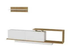 Ensemble TV Avec Rangements - Naturel Et Blanc - RANEBI II 6 Ensemble TV Avec Rangements - Naturel Et Blanc - RANEBI II -Deco.fr Soldes Boutique meuble tv 10873531