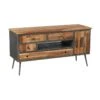 Meuble TV 4 Tiroirs 1 Porte Bois Massif Patchwork - ANZIA -Deco.fr Soldes Boutique meuble tv 11125823