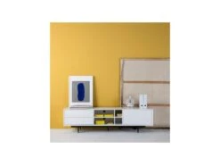 Meuble TV Blanc 2 Tiroirs 1 Porte - TRIBECA -Deco.fr Soldes Boutique meuble tv 11126857