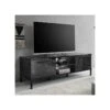 Meuble TV 2 Portes 2 Niches Marbre Noir Brillant - CALABRE -Deco.fr Soldes Boutique meuble tv 11127111
