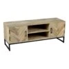Meuble TV 2 Portes 2 Niches Bois Massif/Métal - MUNGO -Deco.fr Soldes Boutique meuble tv 11127395