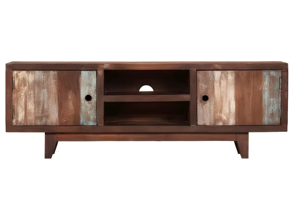 Meuble Télé Buffet Tv Télévision Design Pratique Bois D'acacia Massif Vintage 118 Cm 2502129 2 Meuble Télé Buffet Tv Télévision Design Pratique Bois D'acacia Massif Vintage 118 Cm 2502129 – Image 2