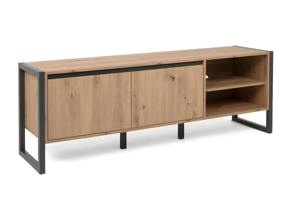 Meuble TV 2 Portes Et 2 Niches L160 Cm - Denver 3 Meuble TV 2 Portes Et 2 Niches L160 Cm - Denver – Image 3