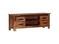 Meuble Télé Buffet Tv Télévision Design Pratique 110 Cm Bois De Sesham Solide 2502278