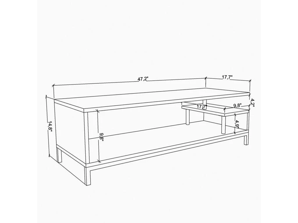 Meuble Tv Sena Design 100 % Panneau De Particules Plaqué Mélaminé En Couleur Blanc 120x37,6x44,6cm 2 Meuble Tv Sena Design 100 % Panneau De Particules Plaqué Mélaminé En Couleur Blanc 120x37,6x44,6cm – Image 2