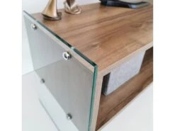 Meuble Tv Rhin Design 100 % Panneau De Particules Plaqué Mélaminé En Couleur Nogal, 120x45x35cm -Deco.fr Soldes Boutique meuble tv 12357949