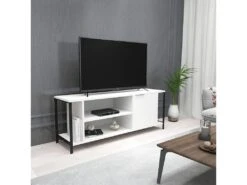 Meuble Tv Mississipi Design 100 % Panneau De Particules Plaqué Mélaminé En Couleur Beyaz Noir, 120x54x30cm -Deco.fr Soldes Boutique meuble tv 12357979