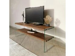 Meuble Tv Rhin Design En Couleur Nogal, 120x45x35cm -Deco.fr Soldes Boutique meuble tv 12358143