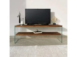 Meuble Tv Rhin Design En Couleur Nogal, 120x45x35cm -Deco.fr Soldes Boutique meuble tv 12358145