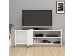 Meuble Tv Niger Design 100 % Panneau De Particules Plaqué Mélaminé En Couleur Blanc, 141x50x29,5cm 7 Meuble Tv Niger Design 100 % Panneau De Particules Plaqué Mélaminé En Couleur Blanc, 141x50x29,5cm -Deco.fr Soldes Boutique meuble tv 12358211