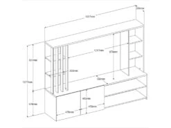 Mur TV Avec Rangements - Naturel Et Blanc - GORBELLA 21 Mur TV Avec Rangements - Naturel Et Blanc - GORBELLA -Deco.fr Soldes Boutique meuble tv 12441043