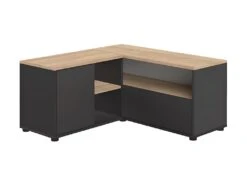Meuble TV ANGLE 90 - Noir Et Chêne Naturel - TEMAHOME -Deco.fr Soldes Boutique meuble tv 12512079