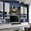 Composition De Meubles TV Collection SAGA. Coloris Noyer Et Blanc 3 Composition De Meubles TV Collection SAGA. Coloris Noyer Et Blanc -Deco.fr Soldes Boutique meuble tv 12533425