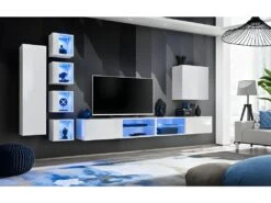 Ensemble Meubles De Salon SWITCH XXVI Design, Coloris Blanc Brillant.