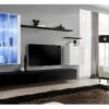Ensemble Meuble Salon Mural SWITCH XII Design, Coloris Noir Et Blanc Brillant. -Deco.fr Soldes Boutique meuble tv 12533631