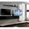 Ensemble Meubles De Salon SWITCH XIX Design, Coloris Noir Et Blanc Brillant. -Deco.fr Soldes Boutique meuble tv 12533709