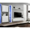 Ensemble Meuble Salon Mural SWITCH XVI Design, Coloris Blanc Brillant. -Deco.fr Soldes Boutique meuble tv 12533745