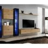Ensemble Meuble Salon Mural SWITCH XVI Design, Coloris Chêne Wotan Et Noir Brillant. 11 Ensemble Meuble Salon Mural SWITCH XVI Design, Coloris Chêne Wotan Et Noir Brillant. -Deco.fr Soldes Boutique meuble tv 12533787