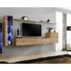 Ensemble Meuble Salon Mural SWITCH XI Design, Coloris Chêne Wotan. -Deco.fr Soldes Boutique meuble tv 12533915